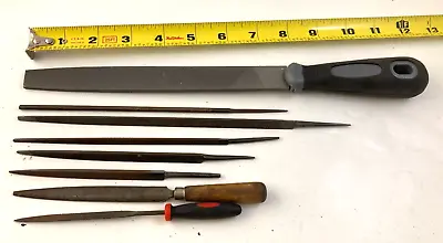 Lot Of 8 Assorted Files ~ Vintage Tools Shop Cleanout Triangle Round Flat • $9.95