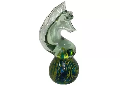 Mdina Glass Seahorse Greens And Blues Art Glass 2” X 7” • $26