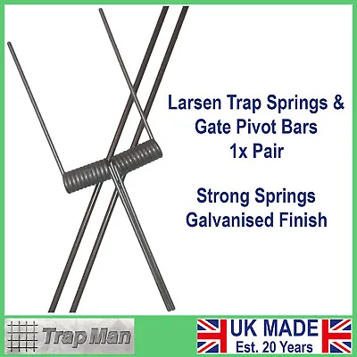 PAIR OF LARSEN TRAP SPRINGS + TWO DOOR PIVOT BARS By TrapMan Magpie Trap Larsen • £14.99