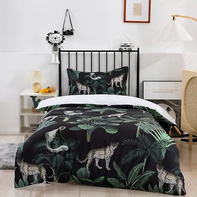 3D Tree Cheetah Monkey Black Quilt Cover Set Duvet Cover Bedding Pillowcases • $67.49