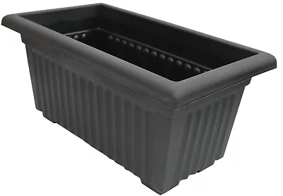 Thumbsup 53cm Long Plastic Rectangle Trough Planter Black Raised Flower Pot • £12.99