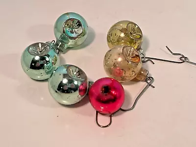 Lot Of 6 Miniature Glass With Depression Color Christmas Ornaments • $35