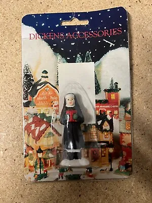 DICKENS  CHRISTMAS VILLAGE ACCESSORIES Christmas Caroler Black Dress C04 • $12.85