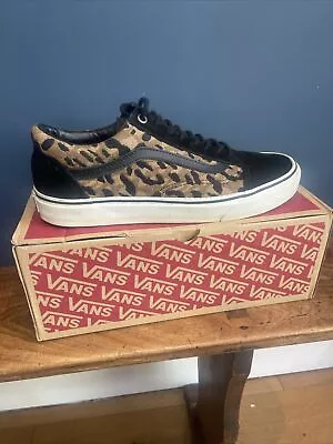 VANS Size 8 Mens Used OLD SKOOL Black Suede And Leopard Print - Superb Condition • £15