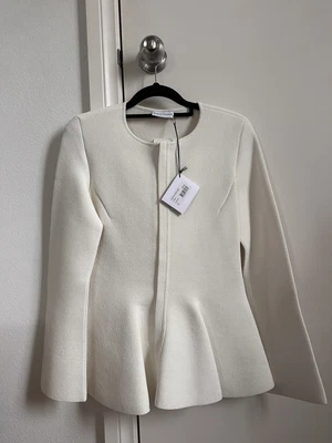 $400 • Buy Scanlan Theodore Crepe Knit Cream Jacket Small
