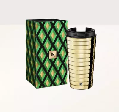 $50 • Buy Nespresso X Chiara Ferragni Travel Mug Nomad Gold Limited Edition Coffee