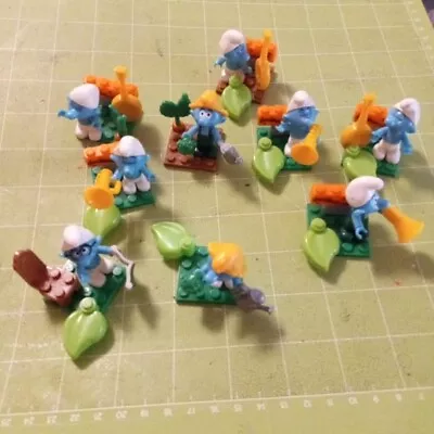 Mega Bloks Smurfs Figures 10757  9 Figurines Peyo 2013 • $35