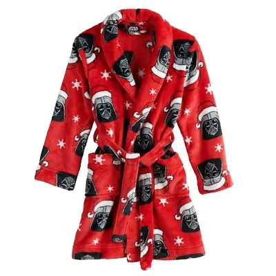 $28.95 • Buy Darth Vader Christmas Star Wars Robe Size 6,8 Boys Bathrobe One Piece Pajama NEW