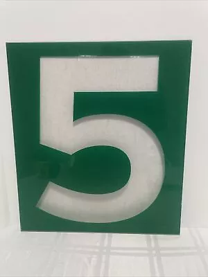 Vintage Acrylic Chevron Service Station Gas Price Number “ 5 “   15” X 17” Green • $20