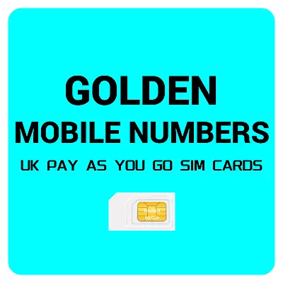 Gold Easy Mobile Number Golden Platinum Vip Uk Pay As You Go Sim Card 888 00 786 • £18.95