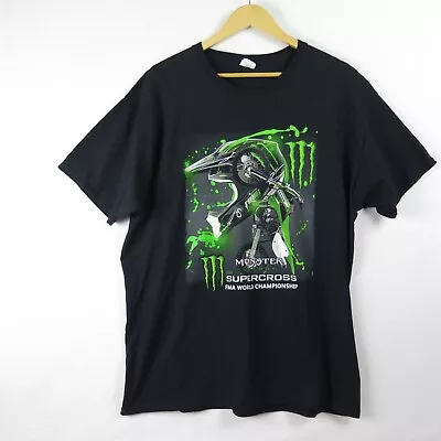 Monster Energy T-Shirt Men's Supercross FMA World Championships 2018 Chest 48  • $14.99