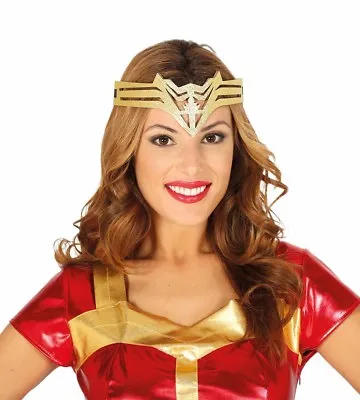 Wonder Woman Tiara Crown Cosplay Headband Superhero Fancy Dress Halloween Womens • £5.99