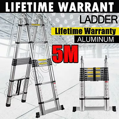 Retractable DIY Roof Climb 16 Steps Compact Save Space Extends To 5m Ladder US  • $117.40