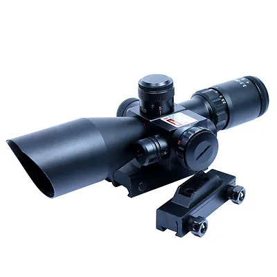 2.5-10x40 Tactical Rifle Scope Mil-dot Illuminated With Red Laser Sight - Mounts • $56.99