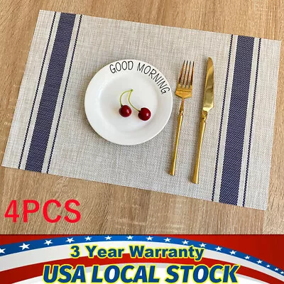 Set Of 4 PVC Kitchen Table Placemats Non-Slip Heat Insulation Dining Place Mats • $8.08