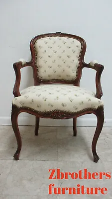 Antique Quality French Country Carved Living Room Arm Lounge Chairs Italian B • $629.10