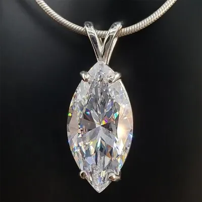 17 Ct Off White Marquise Shape Diamond Pendant In 925 Sterling Silver Certified • $350.99