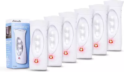Amerelle LED Emergency Lights For Home Power Failure 6 Pack - Triple Function - • $79.54