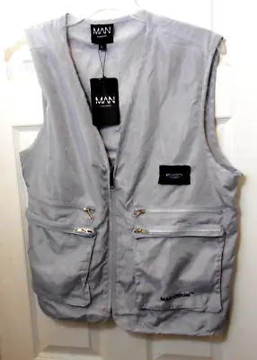 Boohooman  Official Utility Vest With Pockets Thin Zippered Man Official New • $25.99