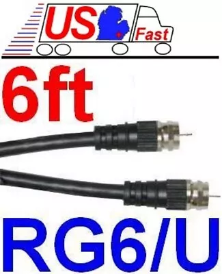 6ft F-Connector RG6 Coax/Coaxial Cable For Cable TV/Satellite/Antenna/Digital HD • $6.99