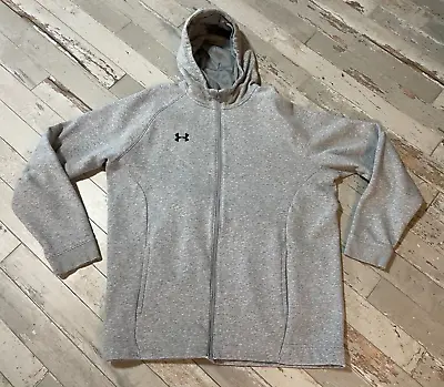 Under Armour Full-Zip Hoodie Loose Men's XL Gray Style 1351313 Fleece Mesh • $14.95