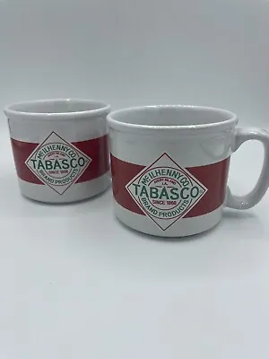 Set Of 2 Tabasco Logo 12 Oz Coffee Cups Mugs Hot Sauce Diner Style Soup • $15.99