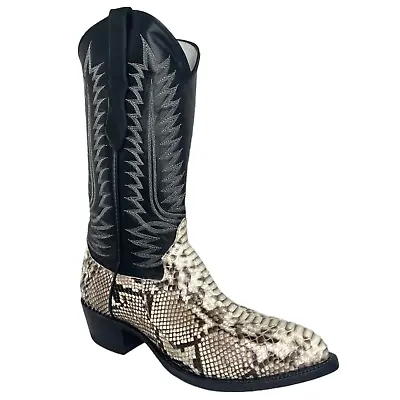 Cowtown Men's Back Cut Python Semi Round Western Boot J808 • $199.98