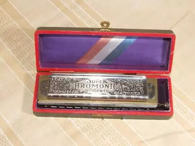 Vintage M. Hohner Super Chromonica Chromatic Harmonica Original Case Key Of C • $45