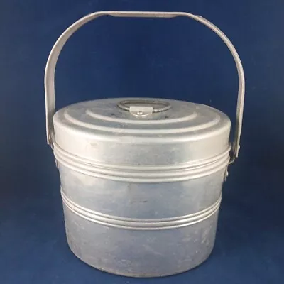 Vintage Leyse Priscilla Ware Aluminum Coal Miner's Lunchbox Bucket 4 Pieces • $85