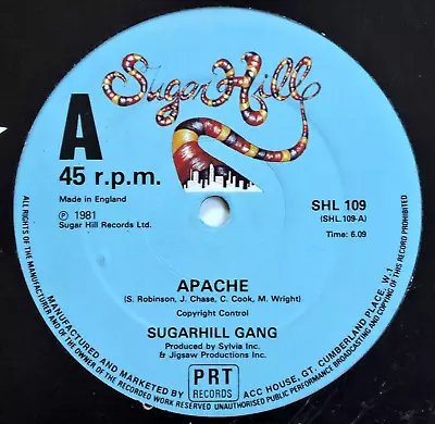 £29.99 • Buy SUGARHILL GANG - APACHE 12  EX+ VINYL Rare UK Original Hip Hop Electro 12Inch