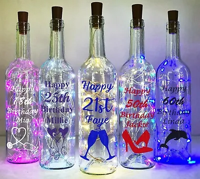 £13.99 • Buy Personalised Birthday Light Up Bottle Gift 16th 18th 21st 30th 40th 50th 60th