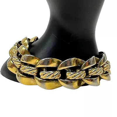 Vintage 1980s Trifari TM Gold Tone Link Bracelet • $19.89