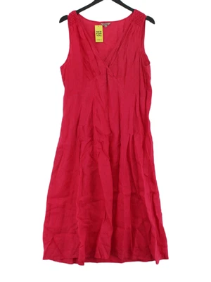 £23.25 • Buy KEW Women's Midi Dress UK 16 Pink 100% Linen Sleeveless Midi V-Neck A-Line