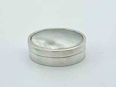 Antique Sterling Silver Mother Of Pearl Counter Box Snuff Box Pill Pot • $148.10