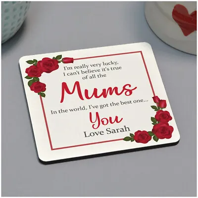 Birthday PERSONALISED Drinks Coaster Gifts For Her Mum Mummy Nan Nana Mam Mom • £5.99
