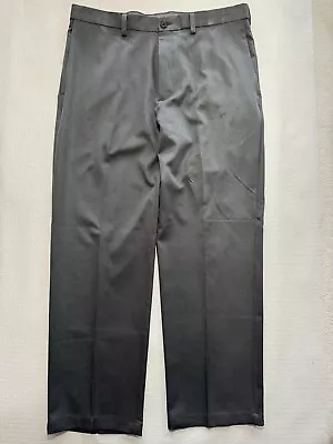 Haggar Cool 18 Pro Dress Pants Grey 36 Classic Fit Golf 64 • $20.60