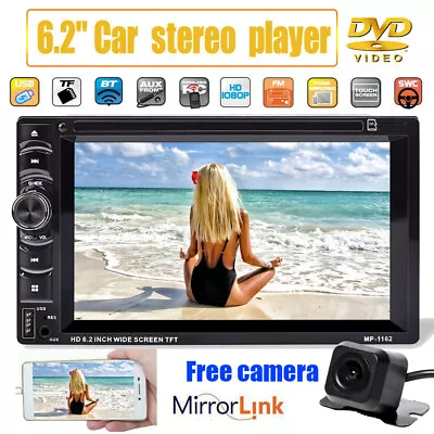 Fit GMC Sierra 1500 2500 3500 HD Car CD DVD Radio Bluetooth Stereo 2Din & Camera • $90.60