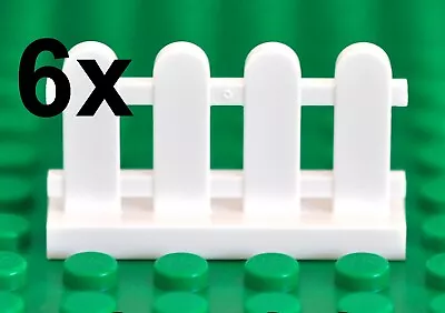 Lego Parts - 6x White Picket Fences 1x4x2 Studs/farm Garden/city/palings/house • $7.39