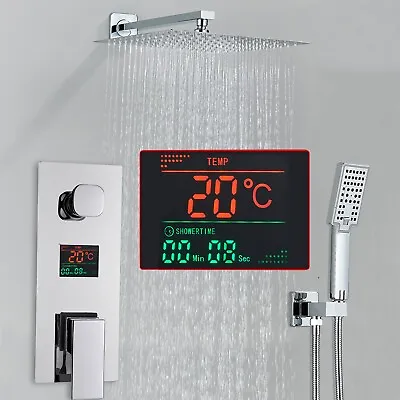 £109 • Buy Chrome Concealed Shower Mixer Valve 30cm Square Rain Head Combo Shower Taps Set