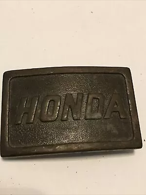 Vintage Honda Brass Belt Buckle 3.25 X 2.1 Inch Large Western Style Loop And Pin • $8