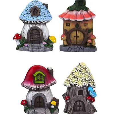Miniature Secret Garden Fairy Toadstool Flower House Home Decor Ornament Gift UK • £6.83