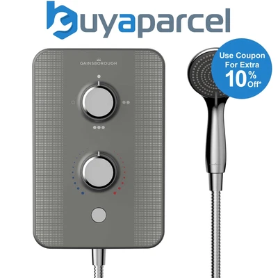 £149.99 • Buy Gainsborough GSDTG95 Duo 9.5kw Electric Shower Titanium Grey Brushed Steel + Kit