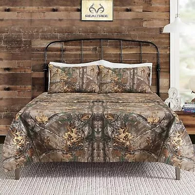 Realtree Xtra Camo Bedding Queen Sheet Set 4 Piece Polycotton Rustic Farmhouse B • $36.77