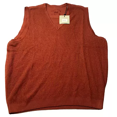 Cutter & Buck Sweater Vest Mens Red Sleeveless Pullover Solid V-Neck USA • $14.99