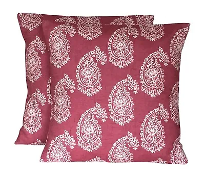 2 X Studio G Harriet Paisley Raspberry Cream Cushion Covers 16” 18” 20” 22” • £17.50