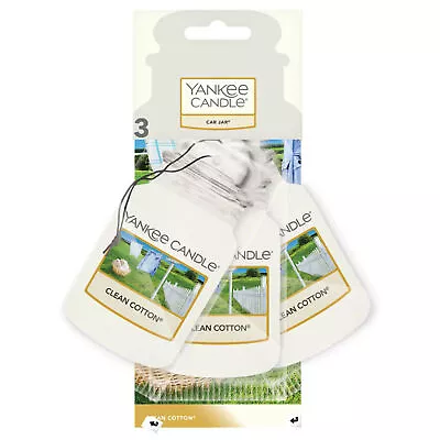 YANKEE CANDLE CAR JAR Air Freshener  3 PACK -Clean Cotton  Black Cherry  + -New • £6.75