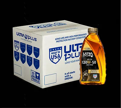 Ultra1Plus™ SAE 20W-50 Full Synthetic 4T Motorcycle Oil API SN JASO MA2 | 12 QT  • $88.23