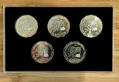 Lot Of 5 Mexico 20 Pesos Coin  700 Anos Fundacion Lunar Mexico  Acrylic  Display • $34.99