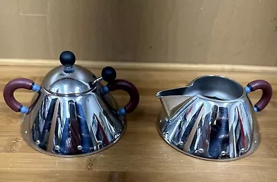 ALESSI By MICHAEL GRAVES Cream And Sugar With Lid And Spoon BEAUTIFUL Condition • $50