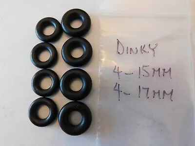 8 DINKY Toy Tires  4 Are 15 Mm Smooth Rubber Tires And 4 Are 17 Mm Smooth Rubber • $9.95